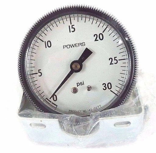 NIB POWERS 142-0277 PRESSURE GAUGE 0-30PSI, 1420277