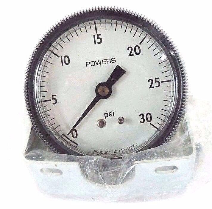 NIB POWERS 142-0277 PRESSURE GAUGE 0-30PSI, 1420277
