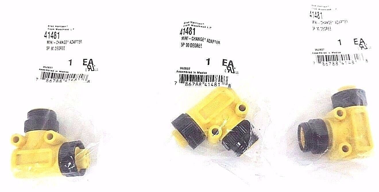 LOT OF 3 NIB BRAD HARRISON WOODHEAD 41481 MINI CHANGE ADAPTER 5P 90 DEGREE