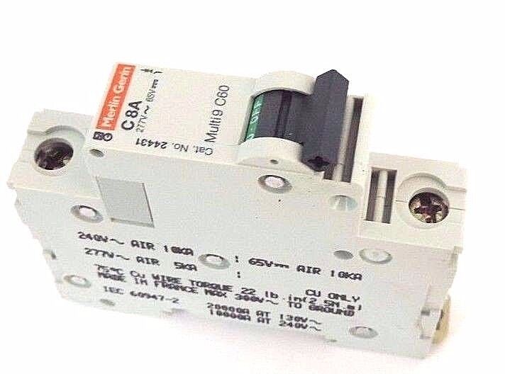 NIB SQUARE D MULTI 9 C60 MINIATURE SUPPLEMENTARY PROTECTOR MG 24431, 8A, 1POLE