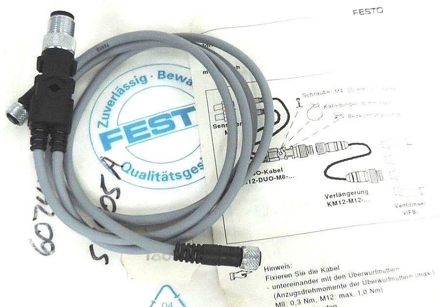 NEW FESTO 18685 DUO CABLE KM12-DUO-M8-GDGD
