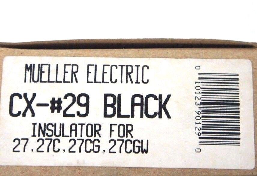 LOT OF 10 NIB MUELLER ELECTRIC CX-#29 BLACK ALLIGATOR CLIP INSULATORS