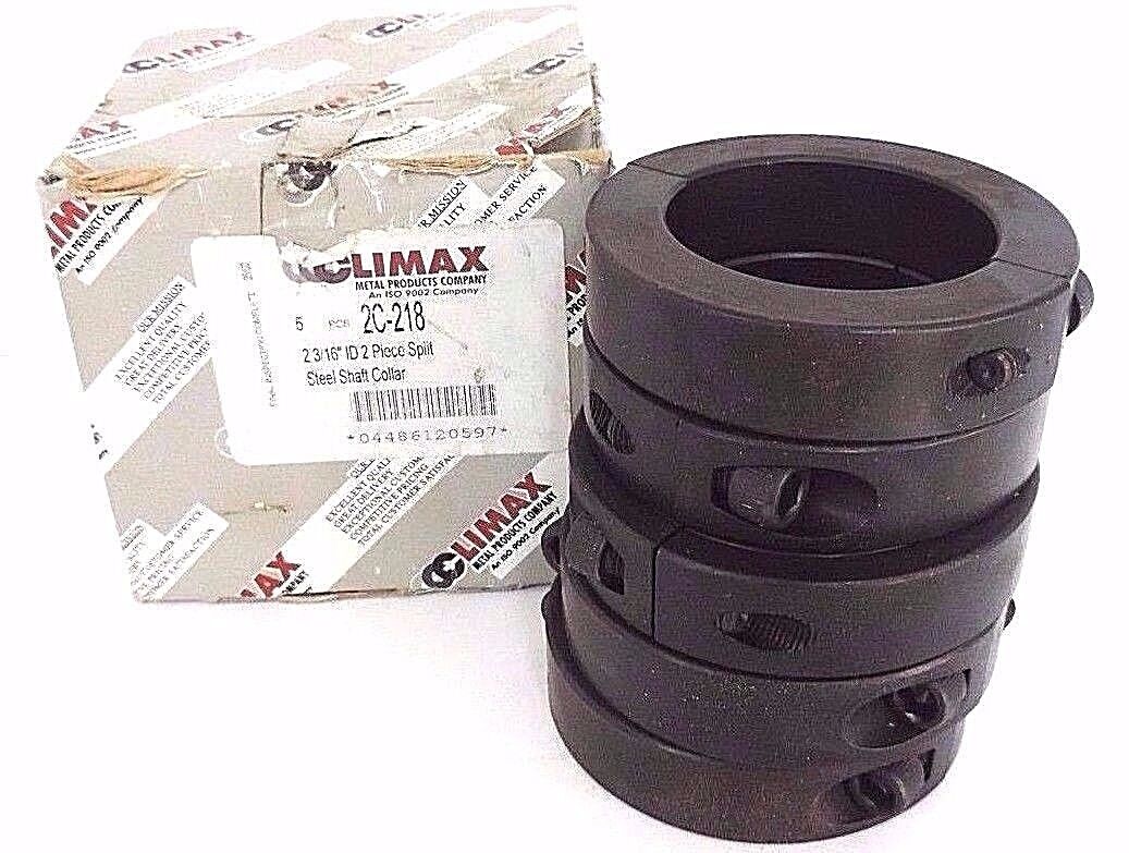 NIB CLIMAX 2C-218, 2 3/16" ID 2 PIECE SPLIT STEEL SHAFT COLLAR - 5 PCS
