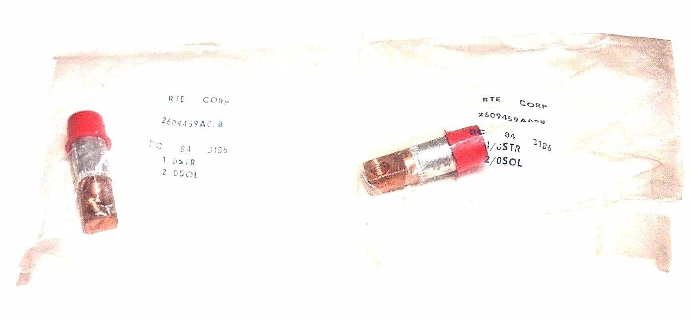 LOT OF 2 NEW RTE CORP 2609459A05B TERMINAL CONNECTORS DC 84 3186, 1/0STR, 2/0SOL