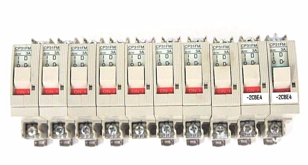 LOT OF 10 FUJI CP31FM/3 CIRCUIT PROTECTORS CP31FM 3 AMP BREAKER