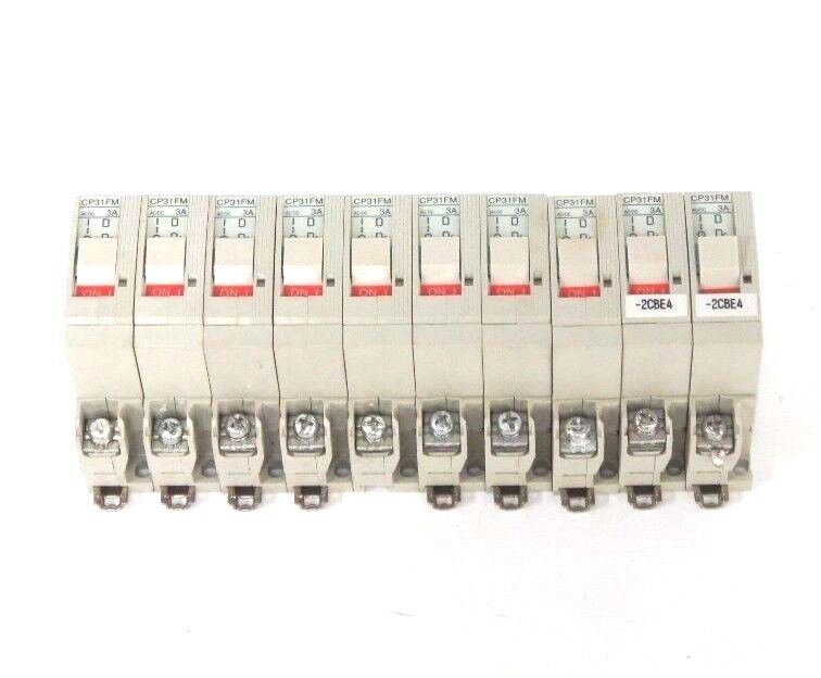 LOT OF 10 FUJI CP31FM/3 CIRCUIT PROTECTORS CP31FM 3 AMP BREAKER
