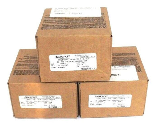 LOT OF 3 NIB ASHCROFT 35-1009-SWL-02B-30IMV&60#-XFF DURALIFE GAUGE SIZE: 3-1/2''
