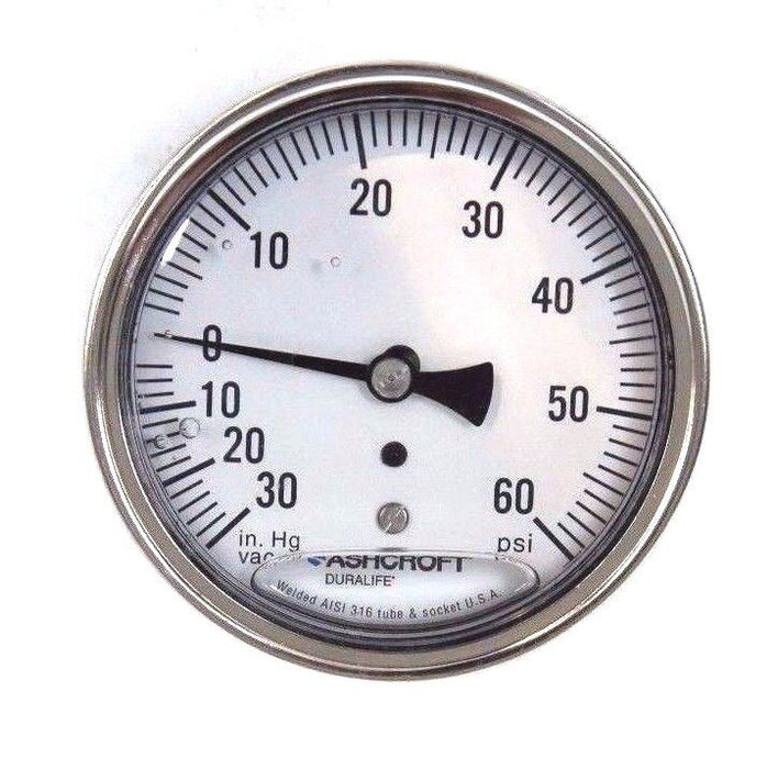 LOT OF 3 NIB ASHCROFT 35-1009-SWL-02B-30IMV&60#-XFF DURALIFE GAUGE SIZE: 3-1/2''