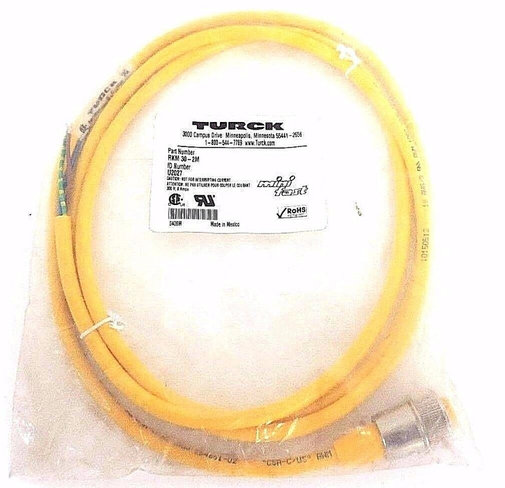 LOT OF 2 TURCK RKM 30-2M CORDSETS U2027, RKM302M