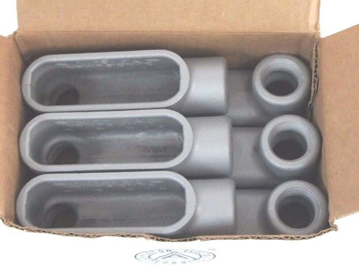 BOX OF 6 NEW APPLETON APPLB27 GRAYLOY CONDUIT BODIES 3/4" FM7 BODIES TYPE LB