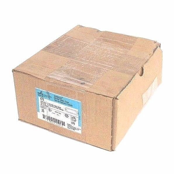BOX OF 25 NEW COOPER CROUSE HINDS 470 OBROUND COVERS FOR FORM 7 BODY 1-1/4"