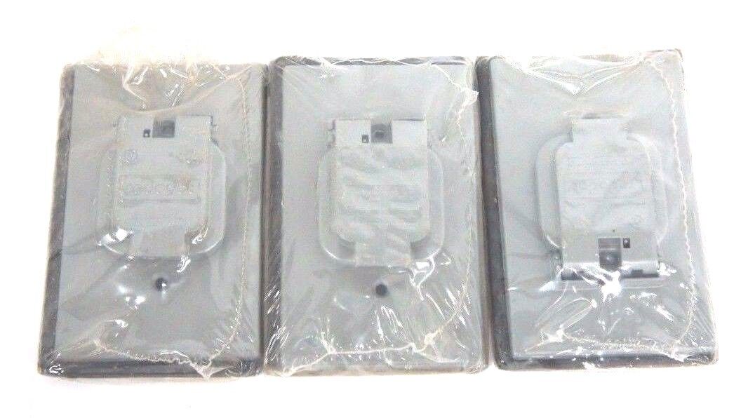LOT OF 3 NEW THOMAS & BETTS WR104-CV SINGLE OUTLET OUTDOOR COVERS