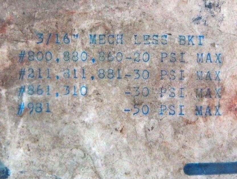 LOT OF 2 NEW ARMSTRONG 3/16" MECH LESS BKT KITS #800, 880, 860-20 PSI MAX