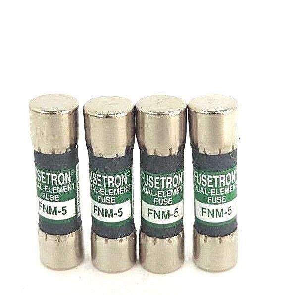 LOT OF 4 NEW COOPER BUSSMANN FNM-5 FUSETRON DUAL ELEMENT FUSES FNM5