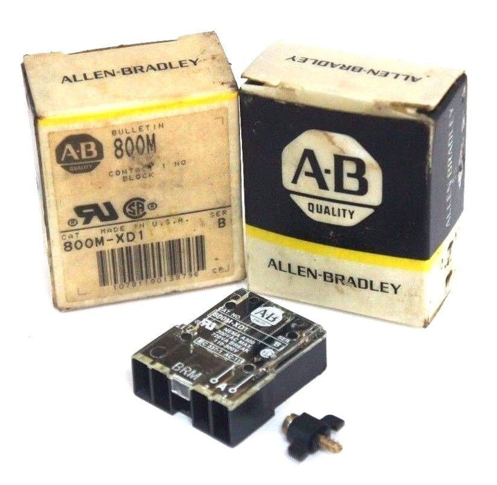 LOT OF 2 NIB ALLEN BRADLEY 800M-XD1 CONTACT BLOCKS 800MXD1, SER. B