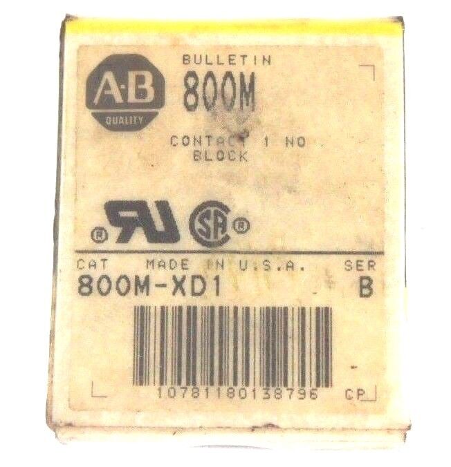 LOT OF 2 NIB ALLEN BRADLEY 800M-XD1 CONTACT BLOCKS 800MXD1, SER. B