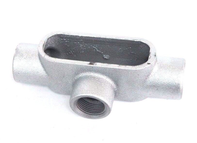 BOX OF 5 NEW STEEL ELECTRIC T37F7 1" THREADED CONDUIT BODIES FORM 7, TYPE T, T37