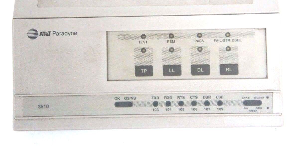 AT&T PARADYNE 3510-A1-001 MODEM 115VAC 0.2AMPS 60HZ S1REV, 3510A1001