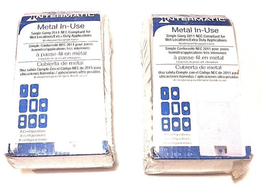 LOT OF 2 NEW INTERMATIC, WP1010MXD METAL IN-USE RECEPTACLE COVERS 3-1/8" DEPTH