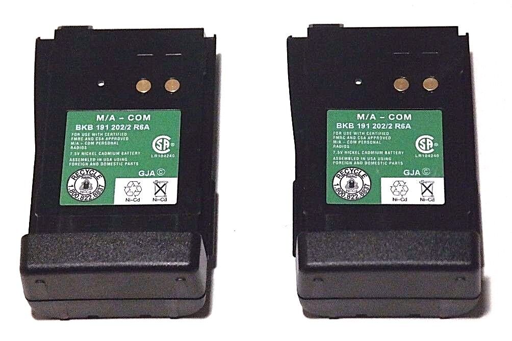 LOT OF 2 GE ERICSSON BKB 191 202/2 R6A 2500mAh M/A-COM 2-WAY RADIO BATTERIES