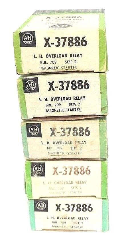 LOT OF 5 NIB ALLEN BRADLEY X-37886 L.H. OVERLOAD RELAYS SIZE 2 MAGNETIC STARTER