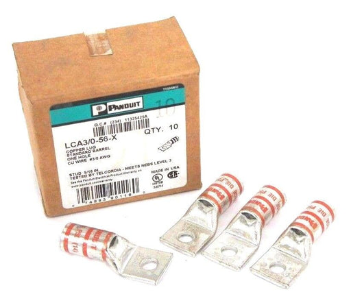 BOX OF 4 NEW PANDUIT LCA3/0-56-X COPPER LUGS STANDARD BARREL ONE HOLE