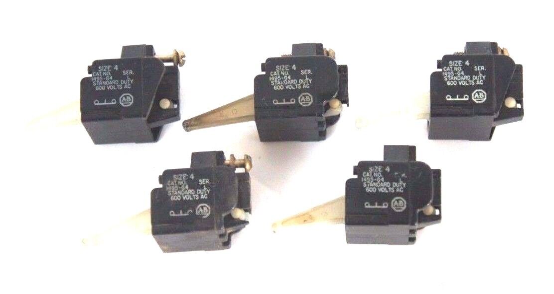 LOT OF 5 ALLEN BRADLEY 1495-G4 SIZE 4 CONTACTS SER L, 1495G4