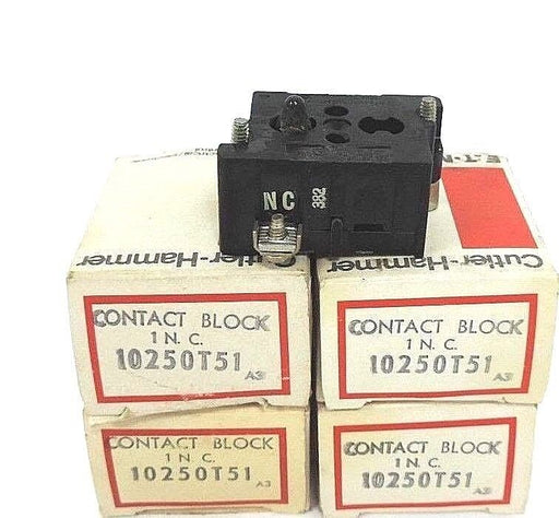 LOT OF 4 NIB CUTLER HAMMER 10250T51 SER. A3 CONTACT BLOCKS 1 N.C.