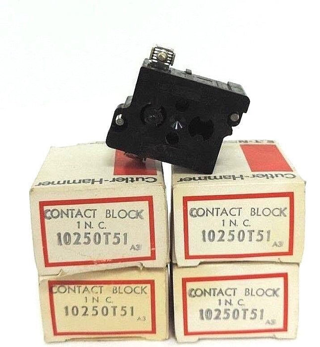 LOT OF 4 NIB CUTLER HAMMER 10250T51 SER. A3 CONTACT BLOCKS 1 N.C.