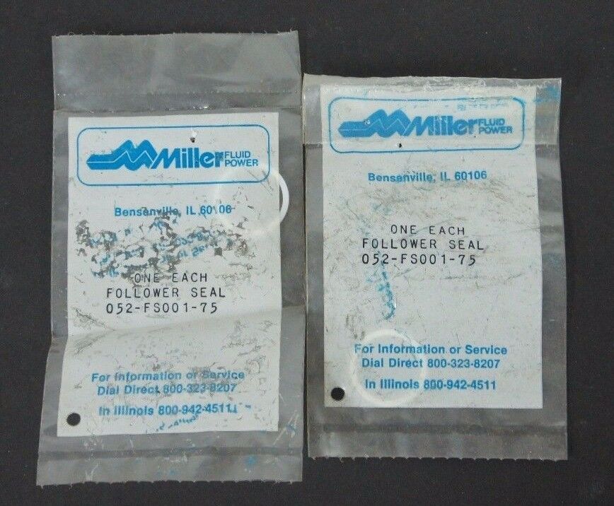 LOT OF 2 NIB MILLER 052-FS001-75 FOLOOWER SEALS 052FS00175