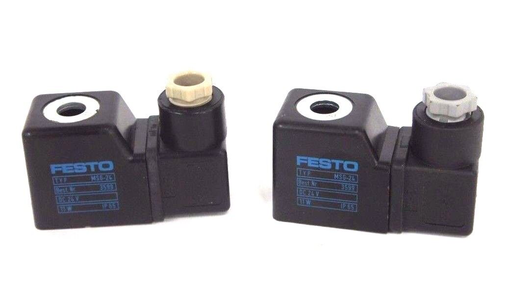 LOT OF 2 NEW FESTO MSG-24 SOLENOID COILS 3599, 24VDC, 11W