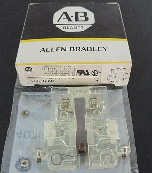 NIB ALLEN BRADLEY 195-GB01 SER. A AUXILIARY SWITCH 195GB01