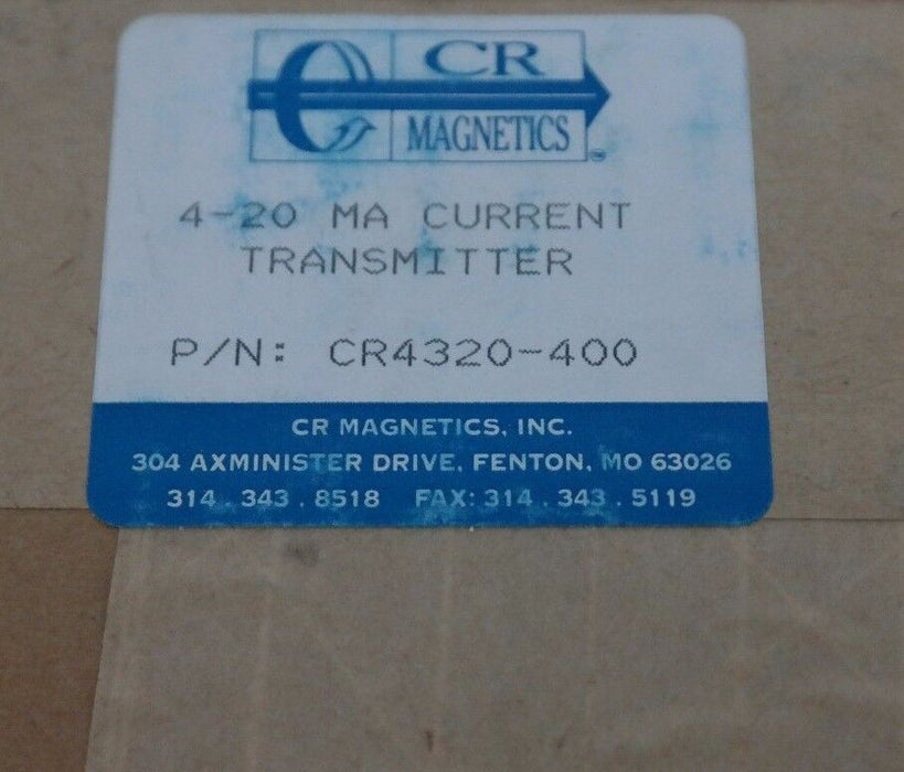 NEW CR MAGNETICS CR4320-400 CURRENT TRANSMITTER 4-20mA, CA631231