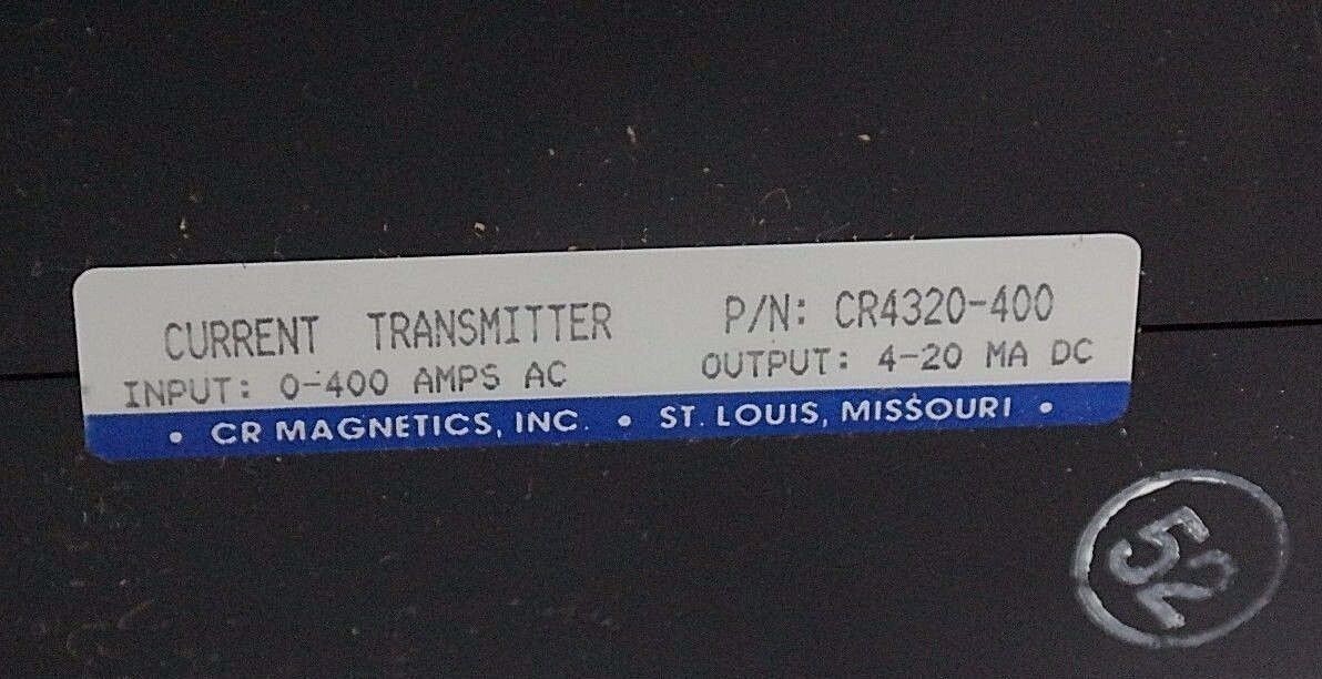 NEW CR MAGNETICS CR4320-400 CURRENT TRANSMITTER 4-20mA, CA631231