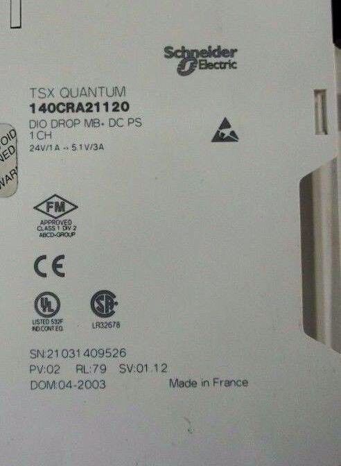 NIB SCHNEIDER MODICON 140CRA21120 DIO DROP MB+ DC PS 1CH MODULE 140-CRA-211-20