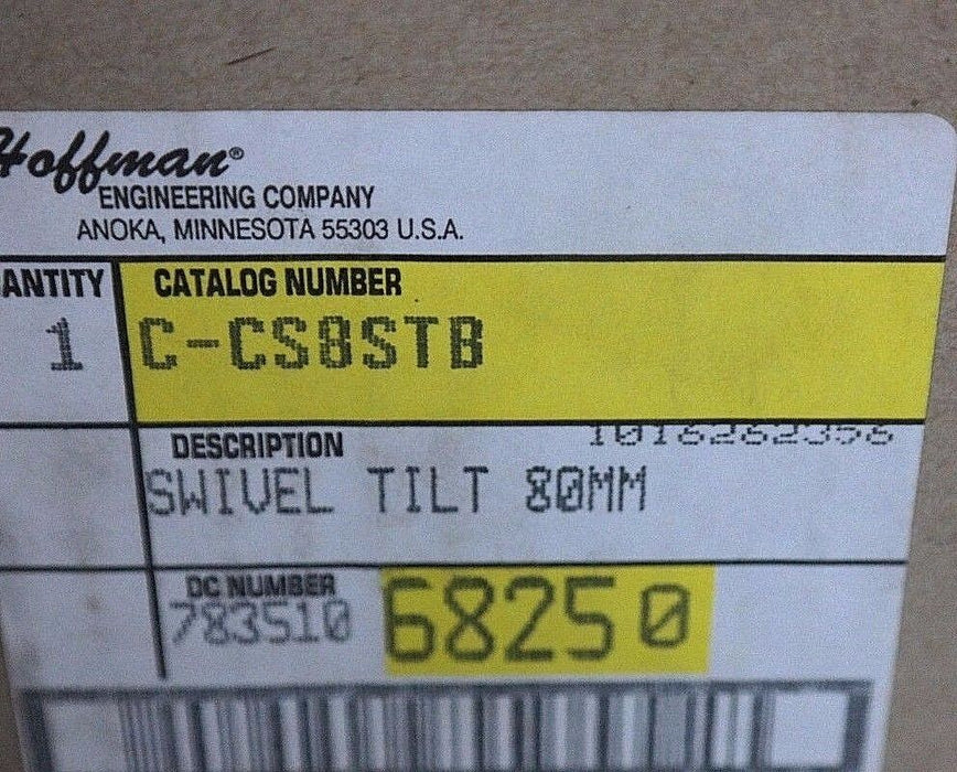 NIB HOFFMAN C-CS8STB SWIVEL TILT PENDANT ARM 80MM, 783510-68250, 1016262356