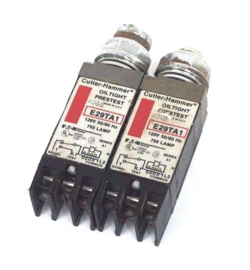 LOT OF 2 CUTLER HAMMER E29TA1 OILTIGHT PRESTEST INDICATORS 120V 50/60HZ