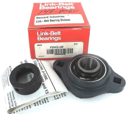 NIB LINK-BELT BEARINGS FXW212E FLANGE BEARING ECCENTRIC LOCKING 3/4IN BORE 2BOLT