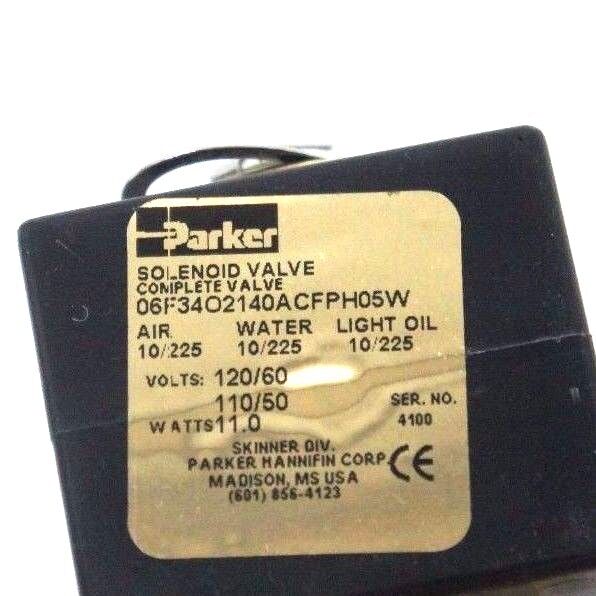 NIB PARKER 06F34O2140ACFPH05W SOLENOID VALVE 3/8" NPT, 5/8" ORIFICE