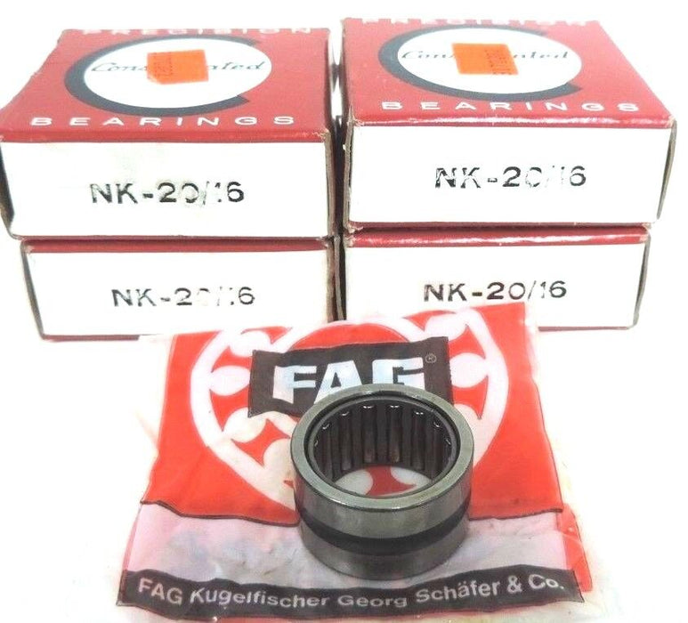 LOT OF 4 NIB CONSOLIDATED BEARINGS NK-20/16 BEARINGS 20MM ID 28MM OD 16MM WIDTH