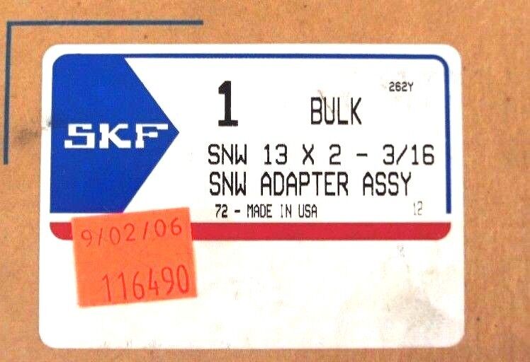 LOT OF 2 NIB SKF SNW 13 X 2-3/16 BEARING ADAPTER SLEEVES SNW13X2316