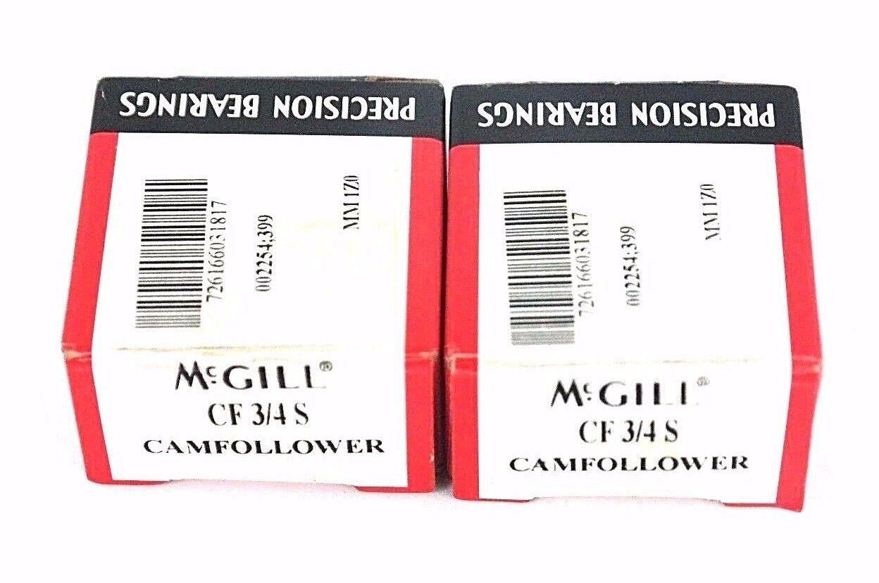 LOT OF 2 NIB MCGILL CF-3/4-S CAM FOLLOWERS CF3/4S