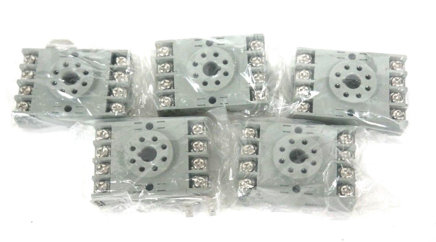LOT OF 5 NEW POTTER & BRUMFIELD 27E891 RELAY BASES 10A, 300VAC, 94831C-E