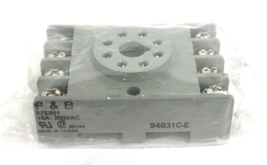 LOT OF 5 NEW POTTER & BRUMFIELD 27E891 RELAY BASES 10A, 300VAC, 94831C-E