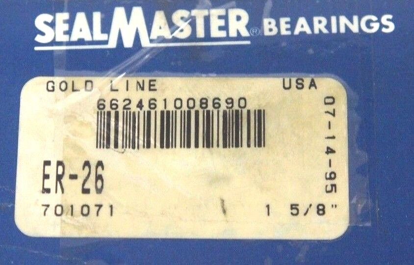 NIB SEALMASTER ER-26 BALL BEARING INSERT ER26 701071