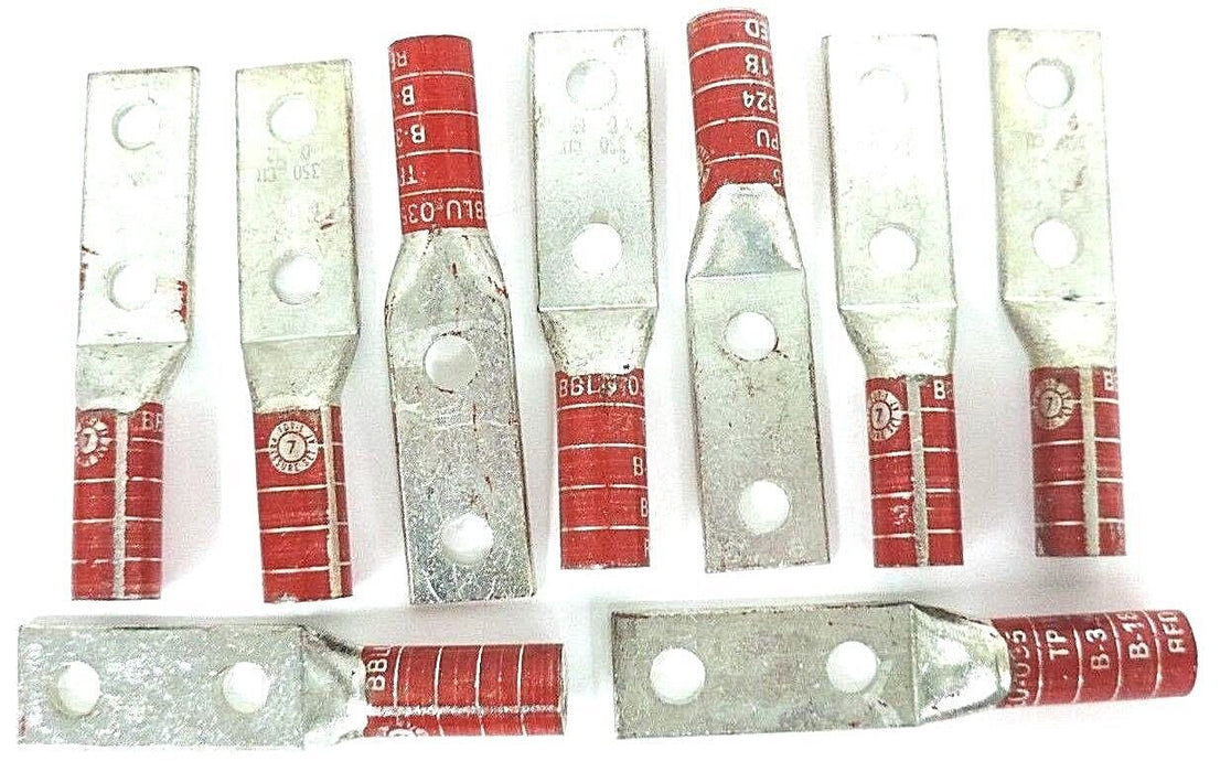 BOX OF 9 NEW TELEDYNE PENN-UNION BBLU-035D COPPER CRIMPS RED 1/2" BBLU035D