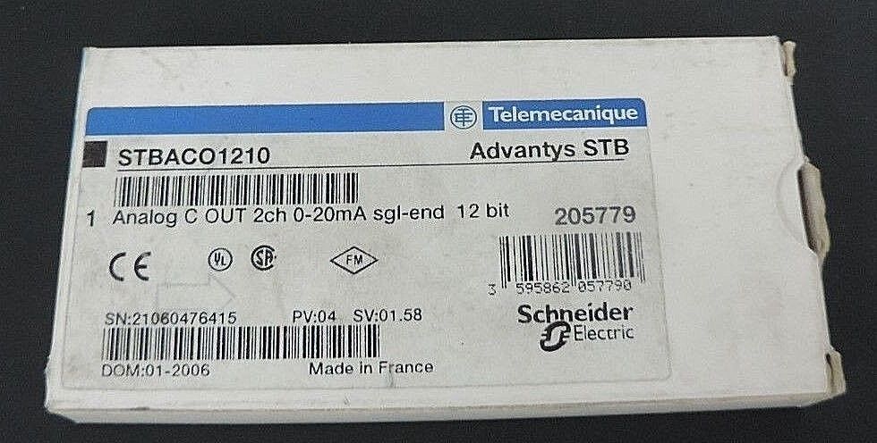 NIB TELEMECANIQUE STBACO1210 ANALOG C OUT 2CH 0-20MA SGL-END 12BIT ADVANTYS