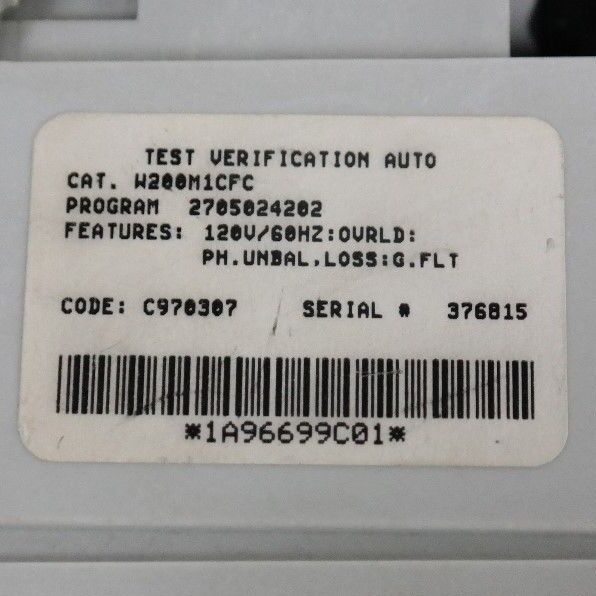 CUTLER HAMMER W200M1CFC STARTER STYLE: 1A96699C01 MODEL: C.001, SIZE 1, 27AMPS