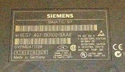 NEW SIEMENS 6ES7407-0KR00-0AA0 POWER SUPPLY MODULE PS407 6ES74070KR000A00