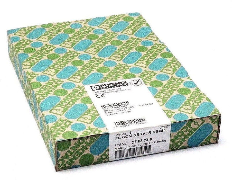 F/S NIB PHOENIX CONTACT 2708740 FL COM SERVER RS485 V/C: 07 24V 100mA 27-08-74-0